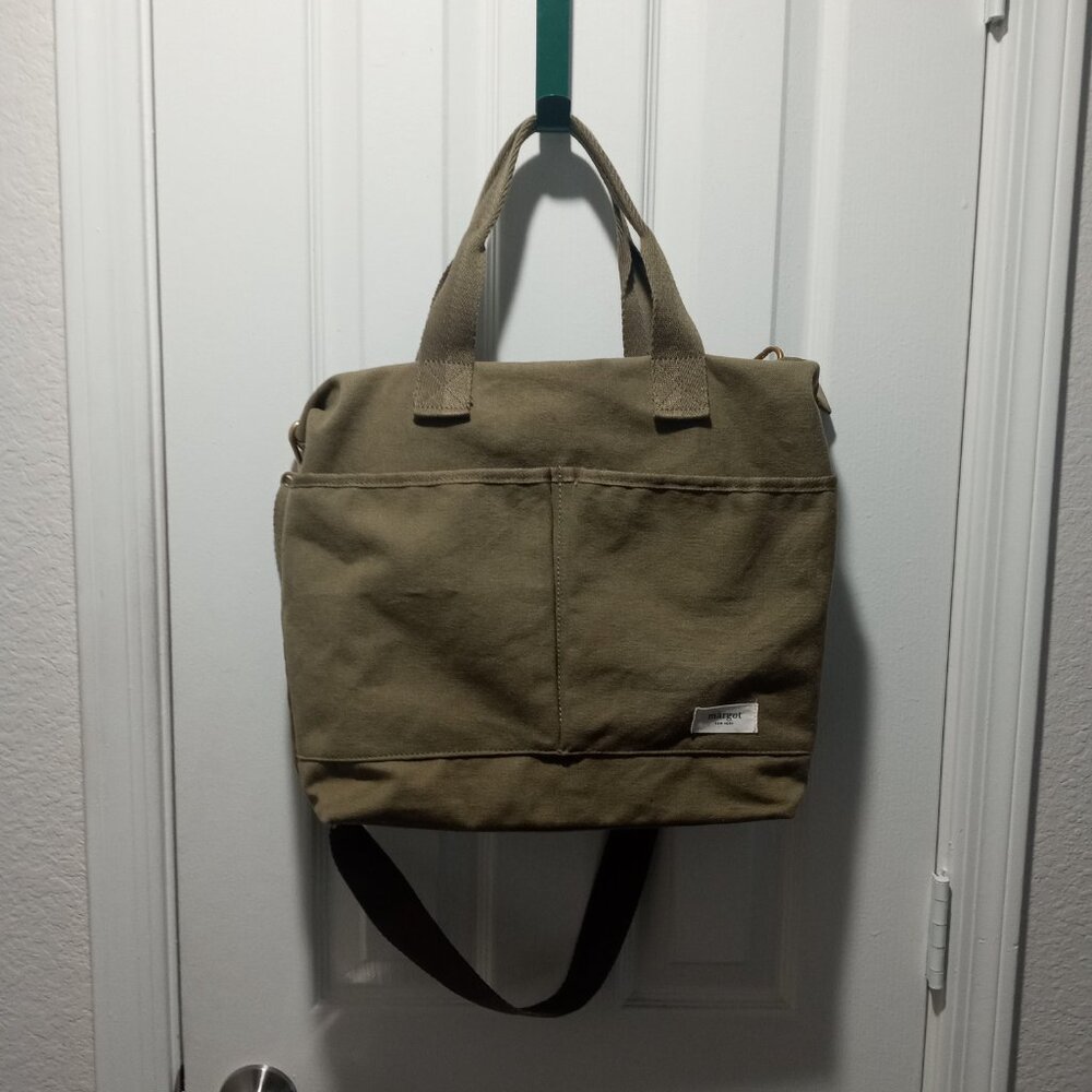 Margot  New York Green Canvas satchel bag